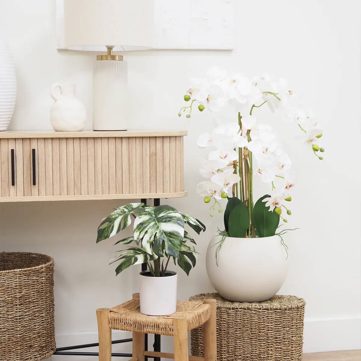 Ligne Deco - Monstera artificiel variegata toucher naturel 35cm - Image 3