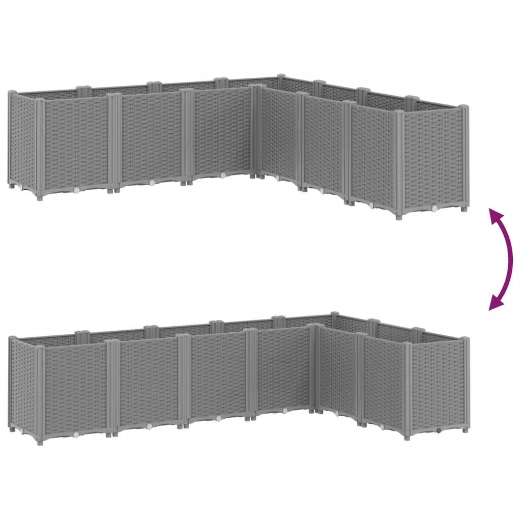 ComfortXL - Carré Potager Modulable XXL Polypropylène pour Jardin Extérieur Aspect Rotin 160x160x53 cm Gris Clair - ComfortXL Outdoor Living - Image 6