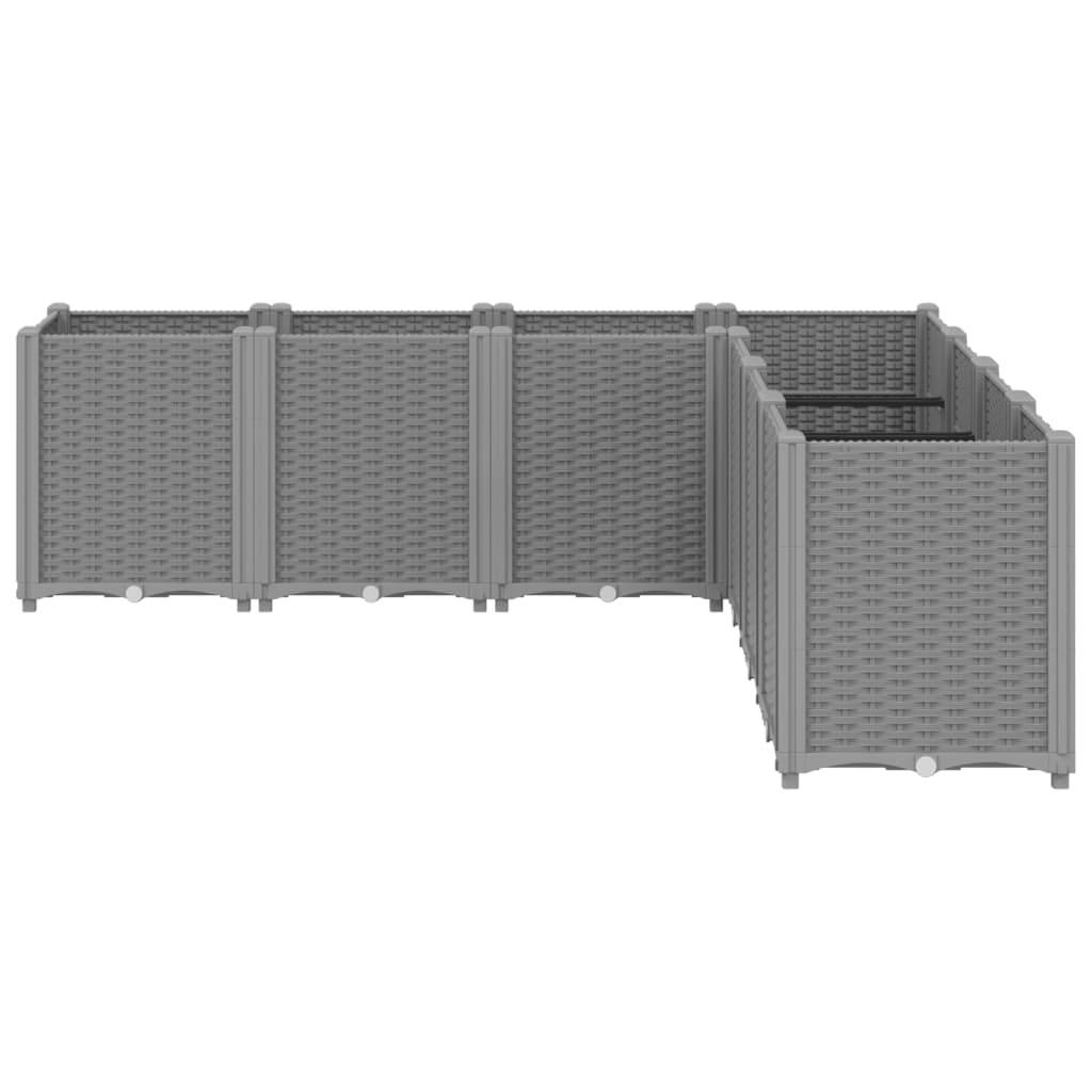 ComfortXL - Carré Potager Modulable XXL Polypropylène pour Jardin Extérieur Aspect Rotin 160x160x53 cm Gris Clair - ComfortXL Outdoor Living - Image 3
