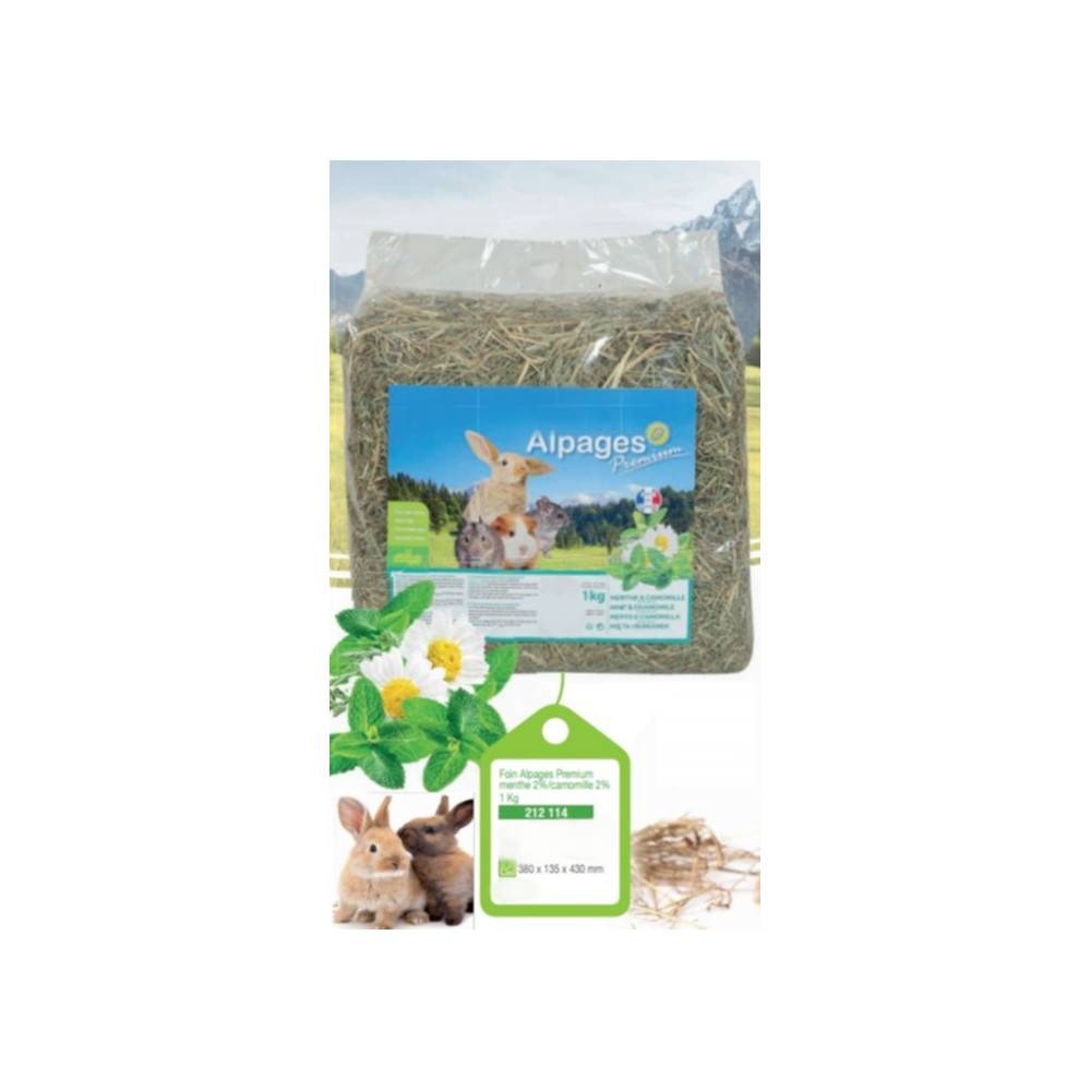 Foin alpage, menthe et camomille, 1 kg, pour rongeur - Image 3