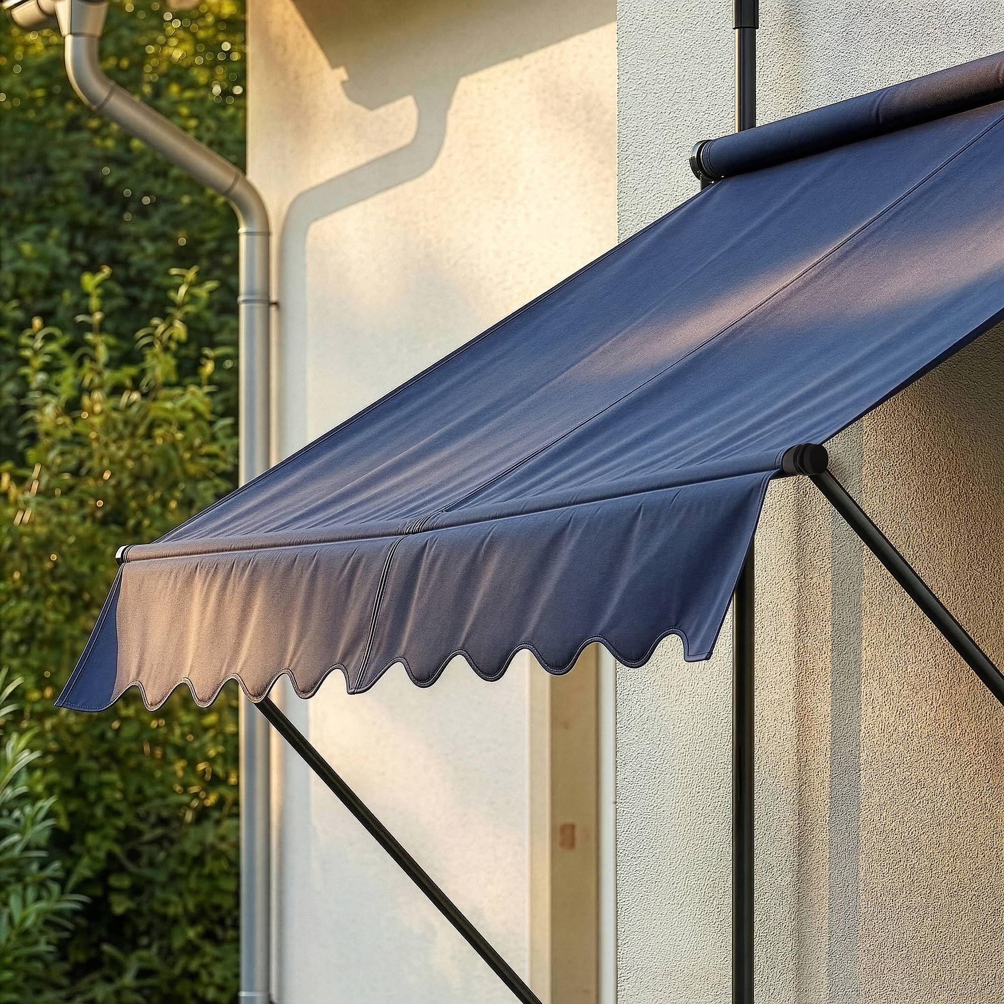 Pro.Tec - Store Banne Téléscopique Acier Polyester 200 x 120 x 220-309 cm Bleu Foncé [pro.tec] - Image 5