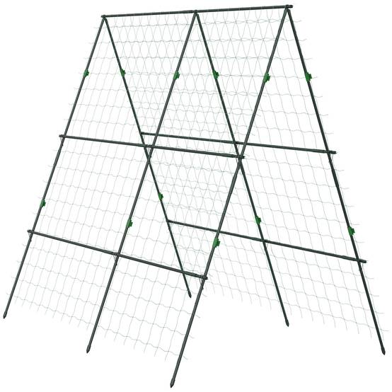 ComfortXL - Treillis de jardin acier et PE vert 180 x 100 x 180 cm réglable avec filet de protection pour plantes grimpantes - Image 10