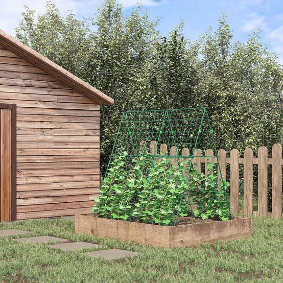 ComfortXL - Treillis de jardin acier et PE vert 180 x 100 x 180 cm réglable avec filet de protection pour plantes grimpantes - Image 1