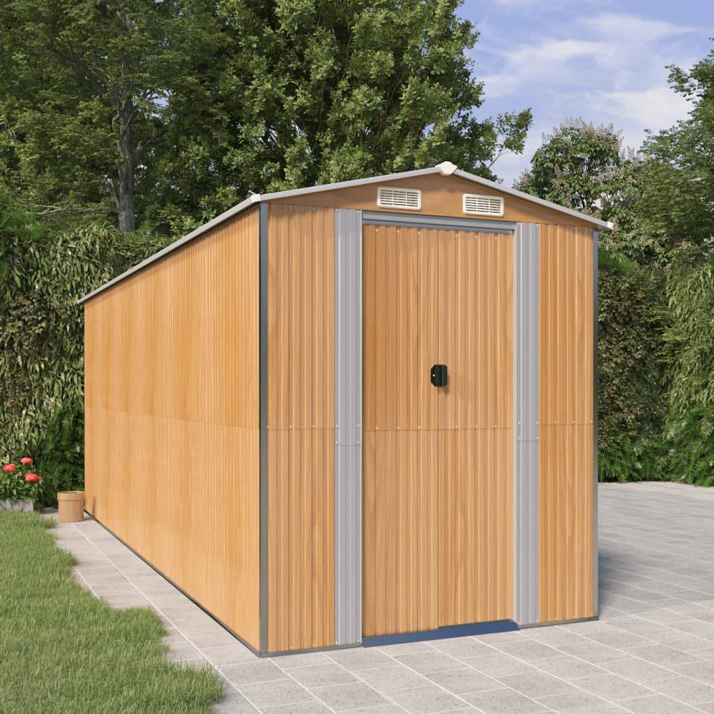 Abri de jardin acier galvanisé marron clair 192 x 523 x 223 cm - PANGIVO - Image 1