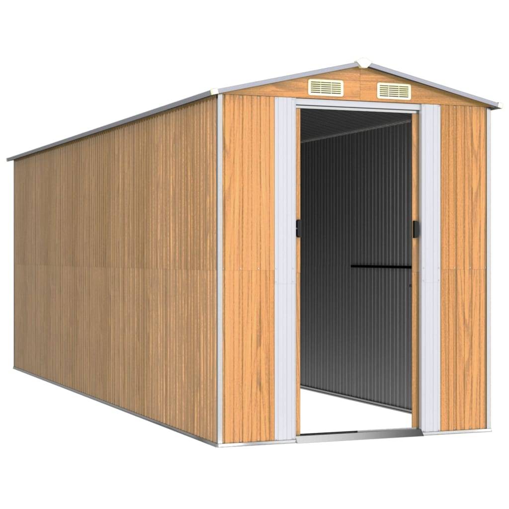 Abri de jardin acier galvanisé marron clair 192 x 523 x 223 cm - PANGIVO - Image 3