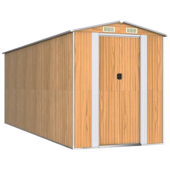 Abri de jardin acier galvanisé marron clair 192 x 523 x 223 cm - PANGIVO - Image 2