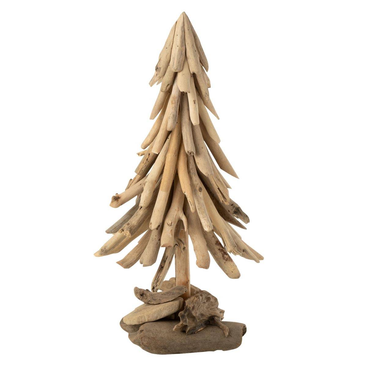 J-Line - Sapin de Noël en Bois Flotté "Chalet" 50cm Naturel
