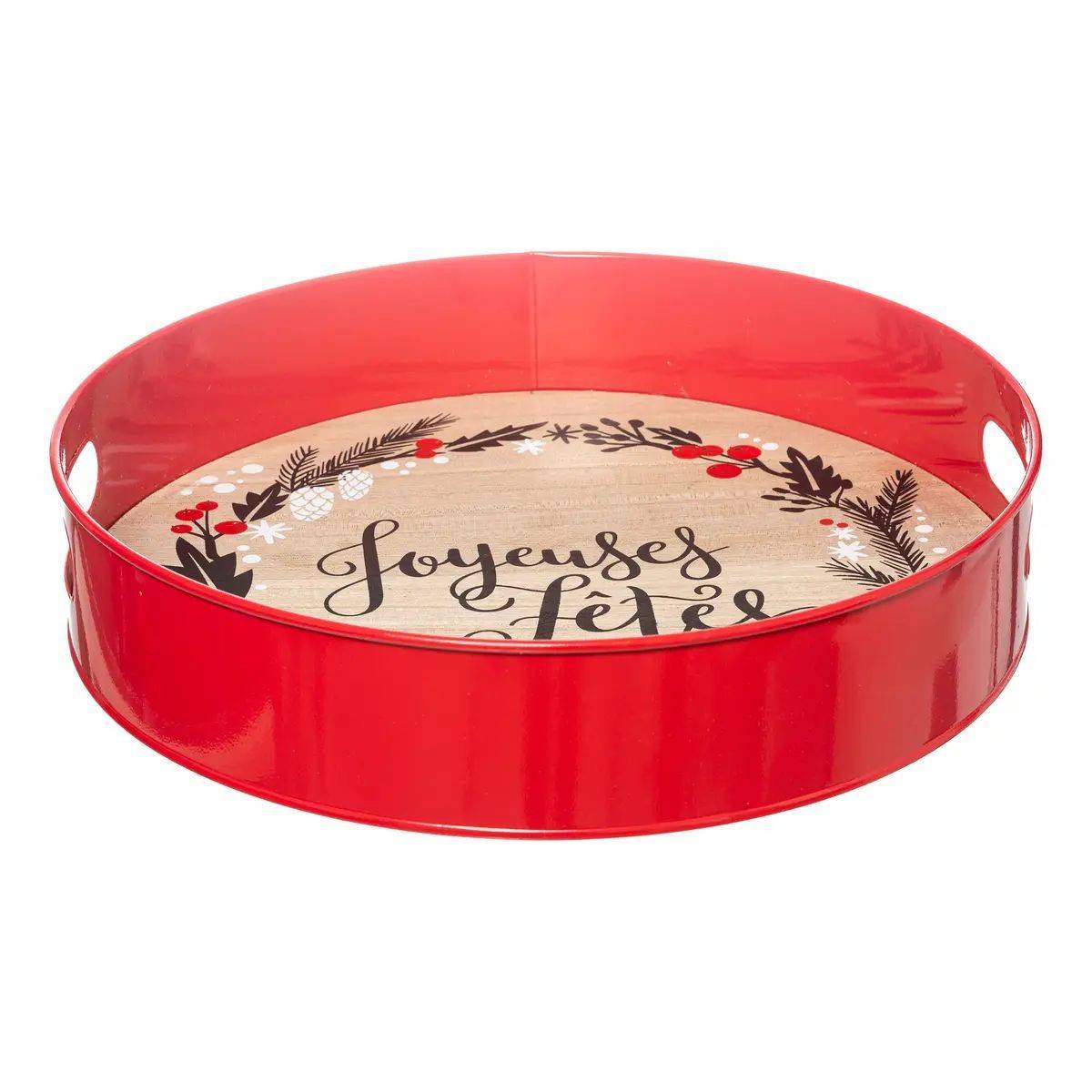 Plateau de Service "Ferme aux sapins" 35cm Rouge