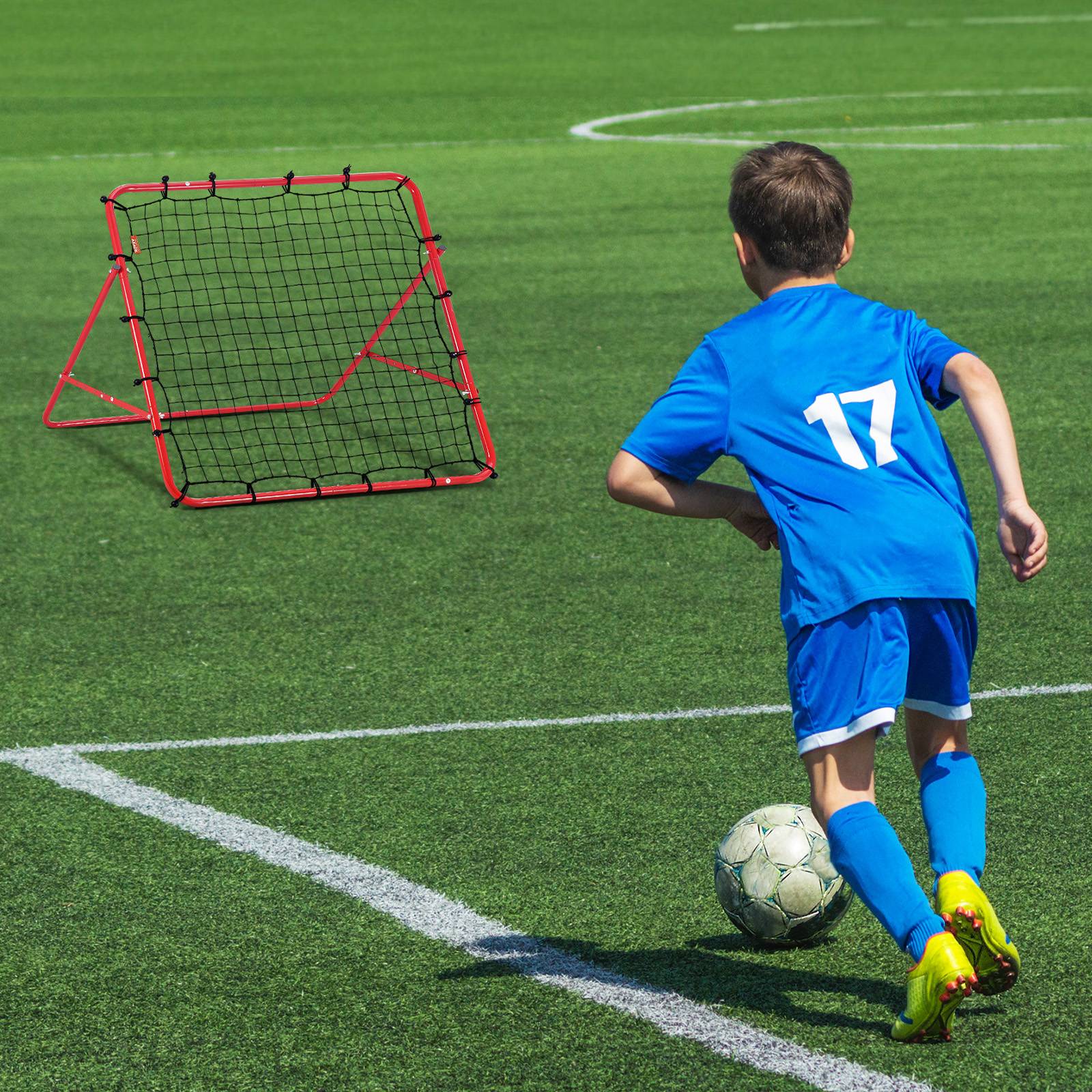 VEVOR Filet rebond football 1x1 m portable, tube fer, filet PE, installation facile, sport enfants. - Image 8