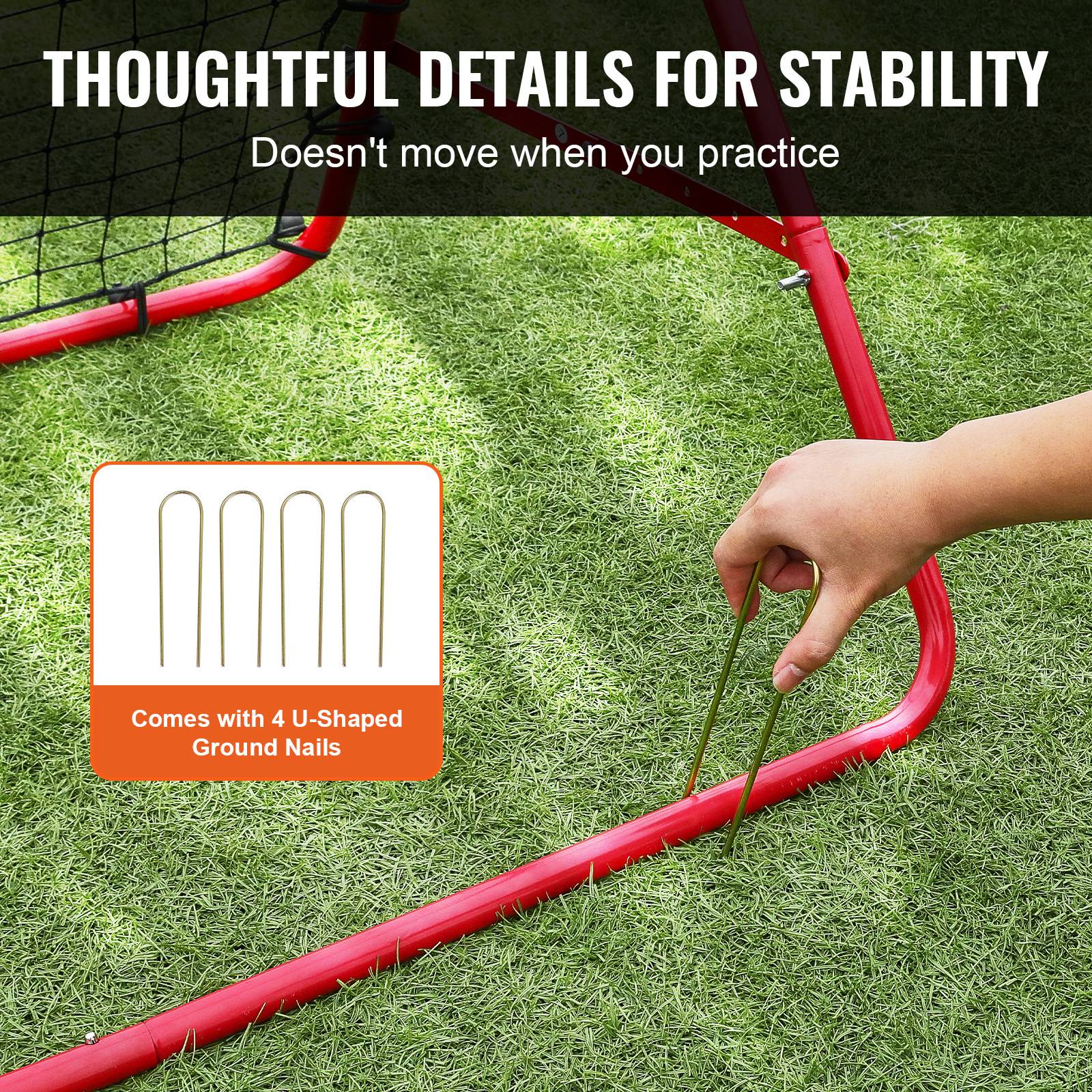 VEVOR Filet rebond football 1x1 m portable, tube fer, filet PE, installation facile, sport enfants. - Image 6