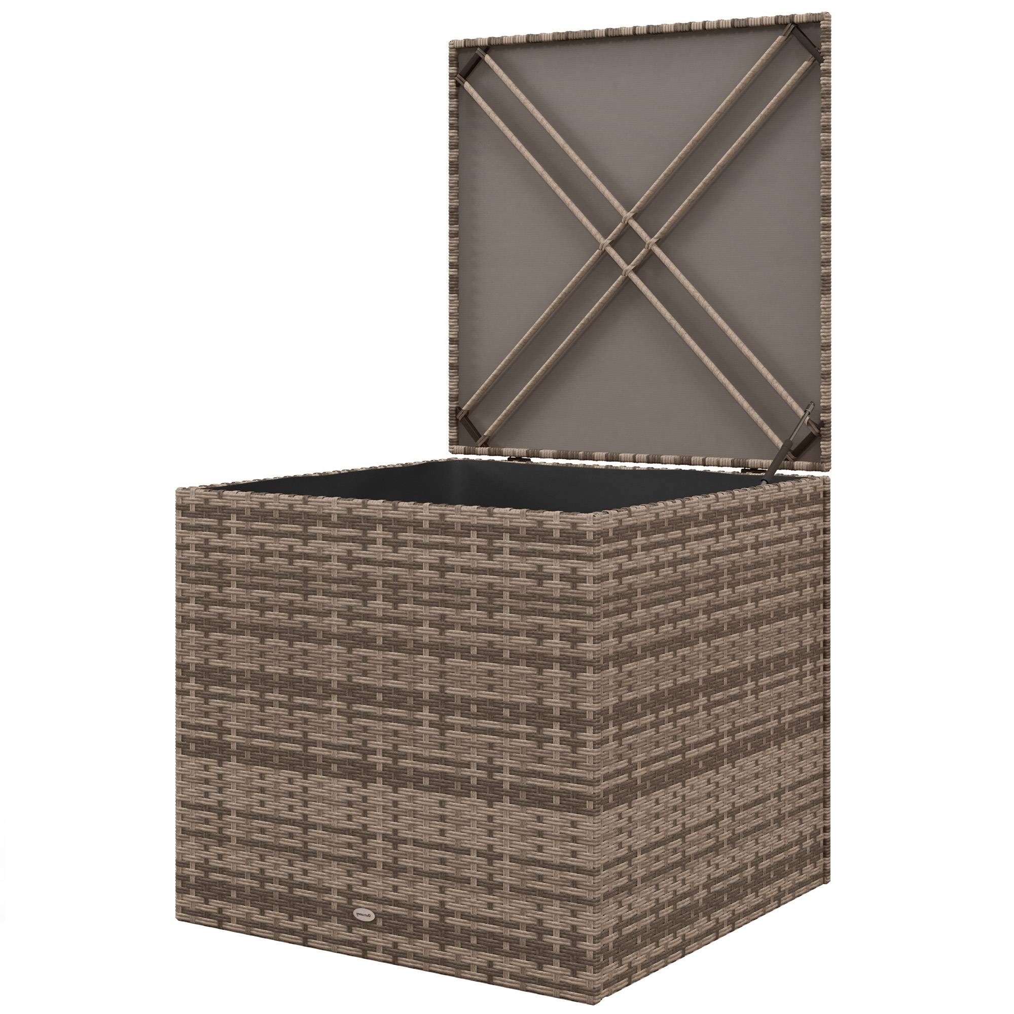 Coffre de jardin rotin synthétique 75 x 75 x 70 cm - PANGIVO - Image 2