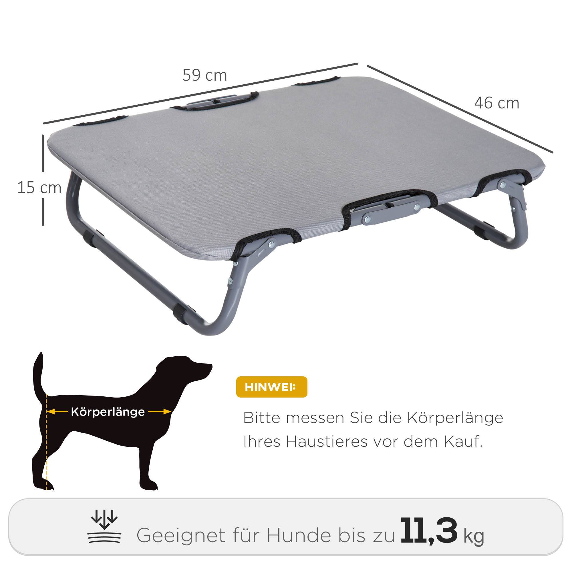 Lit de camp pour chien acier gris 59 x 46 x 15 cm - PANGIVO - Image 4
