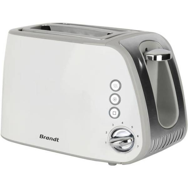 Grille Pain - Toaster Electrique  - BRANDT - T02T1050W - 2 fentes - 7 niveaux de puissance - Tiroir ramasse-miettes - Blanc - Image 3
