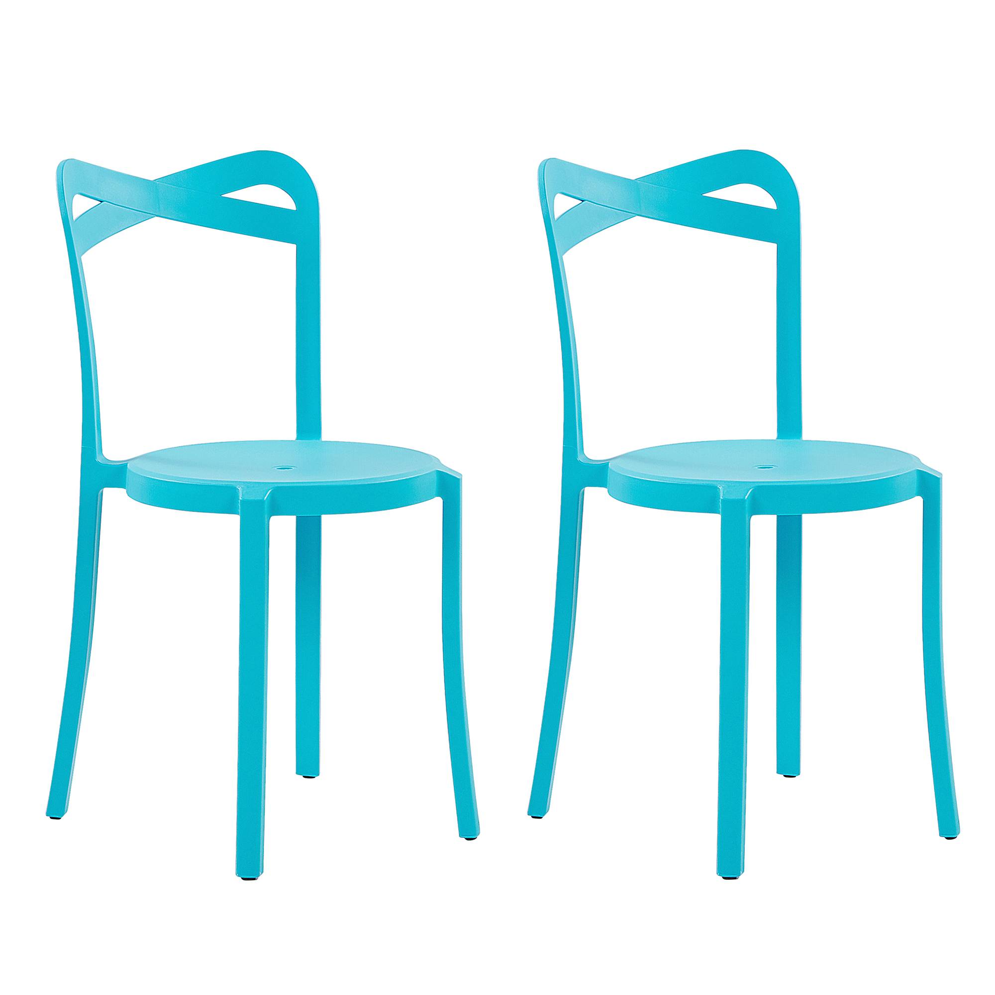 Beliani - Lot de 2 Chaises de Salle à Manger Design en Plastique Bleu Turquoise Empilables pour Intérieur et Extérieur au Style Moderne et Scandianave Beliani - Image 1