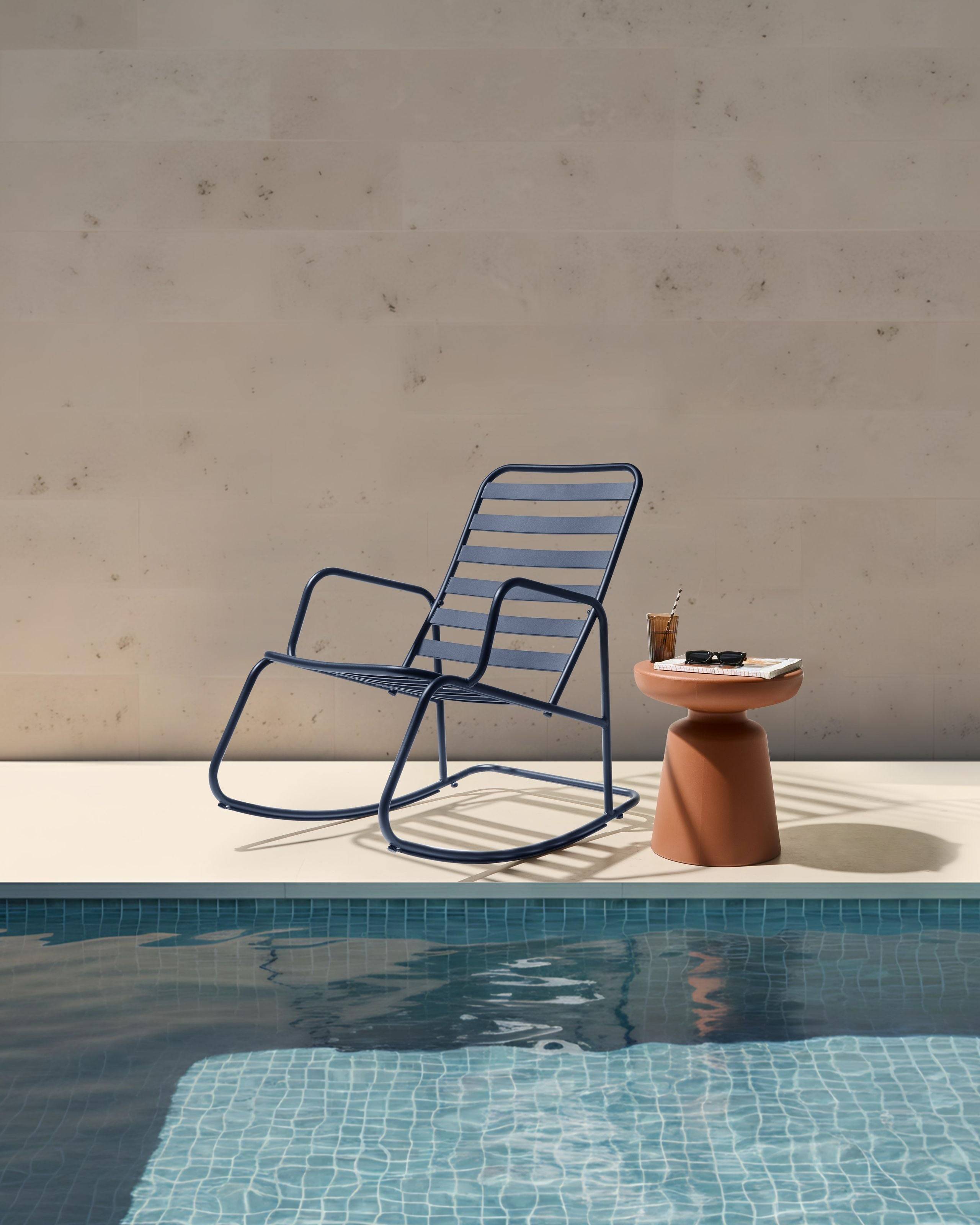 Beliani - Chaise à bascule Aluminium Noir TURI - Beliani - Image 1