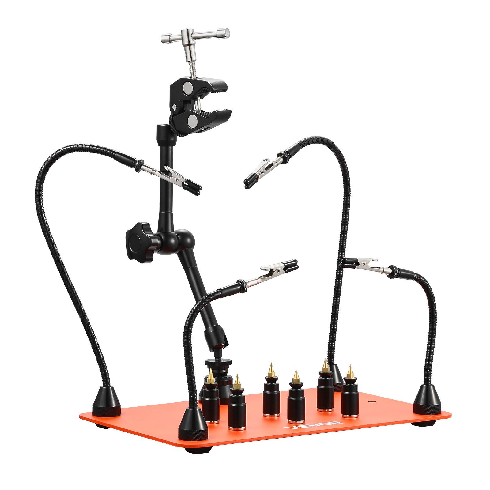 Vevor - VEVOR Troisième main de soudure 4 bras, station magnétique avec support pistolet air chaud 360°, pour réparation électronique et bricolage. - Image 1