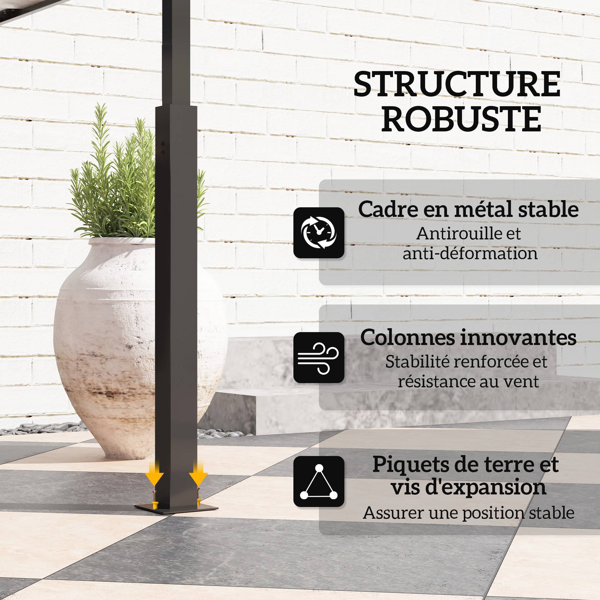 Tonnelle de barbecue à deux niveaux auvent de réception pour jardin avec lumière LED 240 x 150 x 250 cm kaki - Image 9