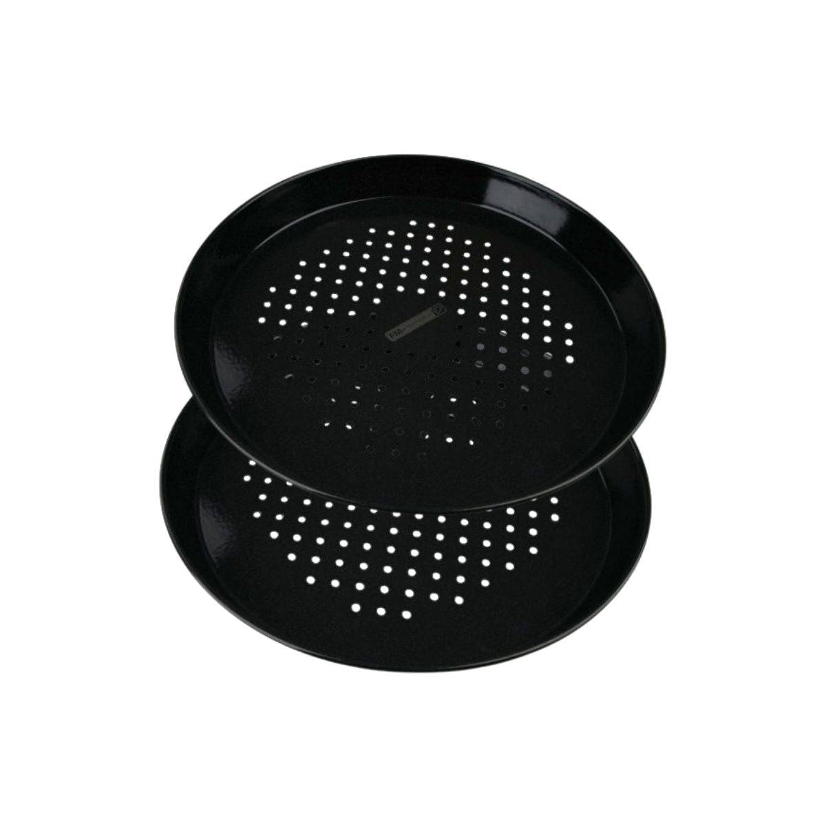 Lot de 2 plaques à pizza perforées rondes, four et barbecue 32 cm FM Professional Barbecue - Image 1