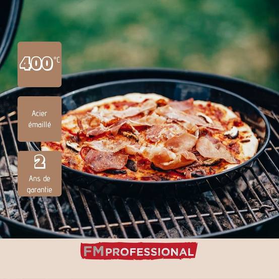 Lot de 2 plaques à pizza perforées rondes, four et barbecue 32 cm FM Professional Barbecue - Image 4