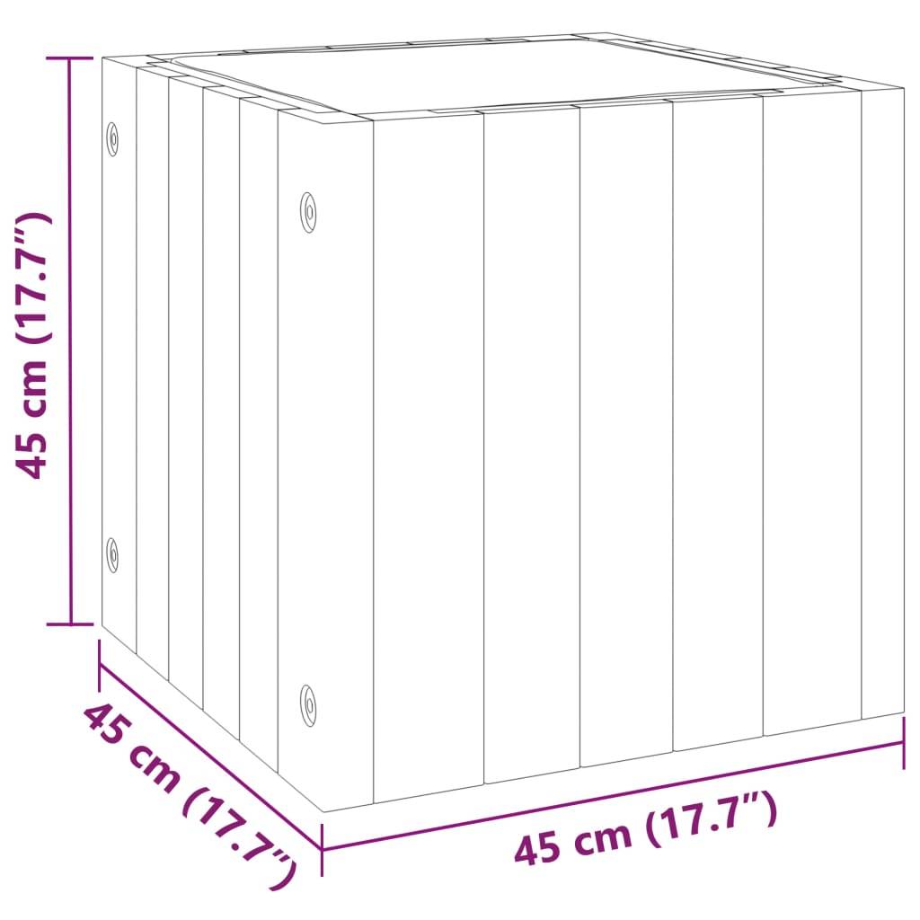 ComfortXL - Grande jardinière Bois d'acacia massif cache-pot intérieur extérieur avec sac 45x45x45cm brun - ComfortXL Outdoor Living - Image 9