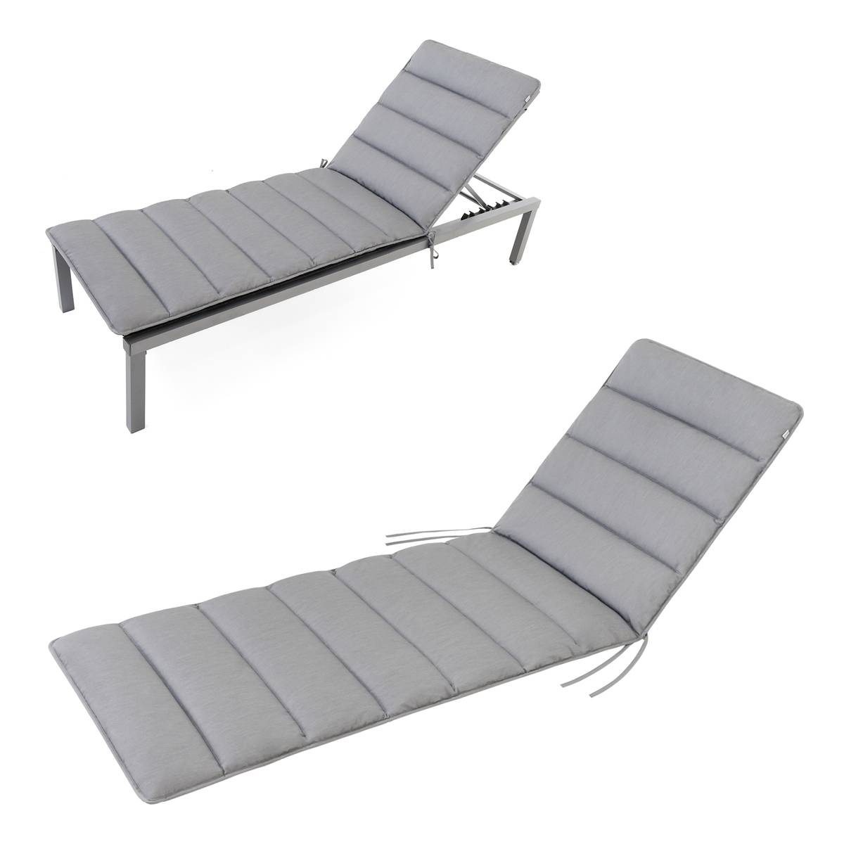 Coussin de Transat FlAIR - gris clair - 200x60cm - Image 2