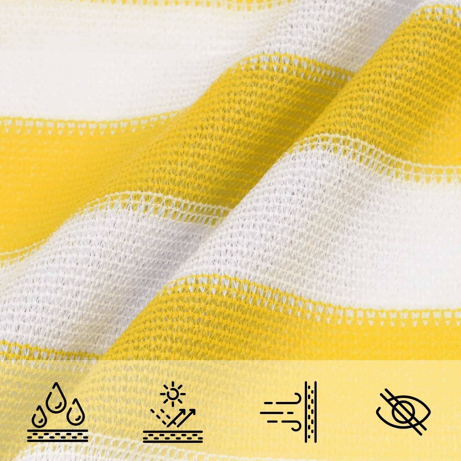 Voile d'ombrage HDPE jaune et blanc 400 x 500 cm - PANGIVO - Image 3