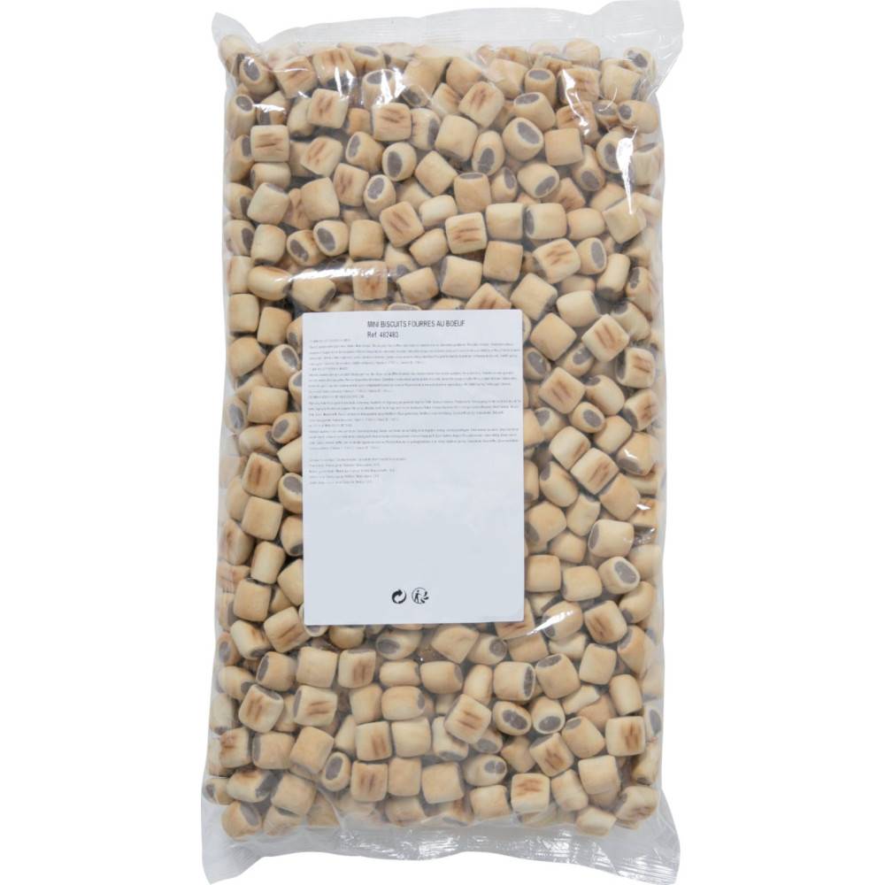 animallparadise - Friandise mini biscuits fourrés au bœuf, sac de 2 kg pour chien - Image 1