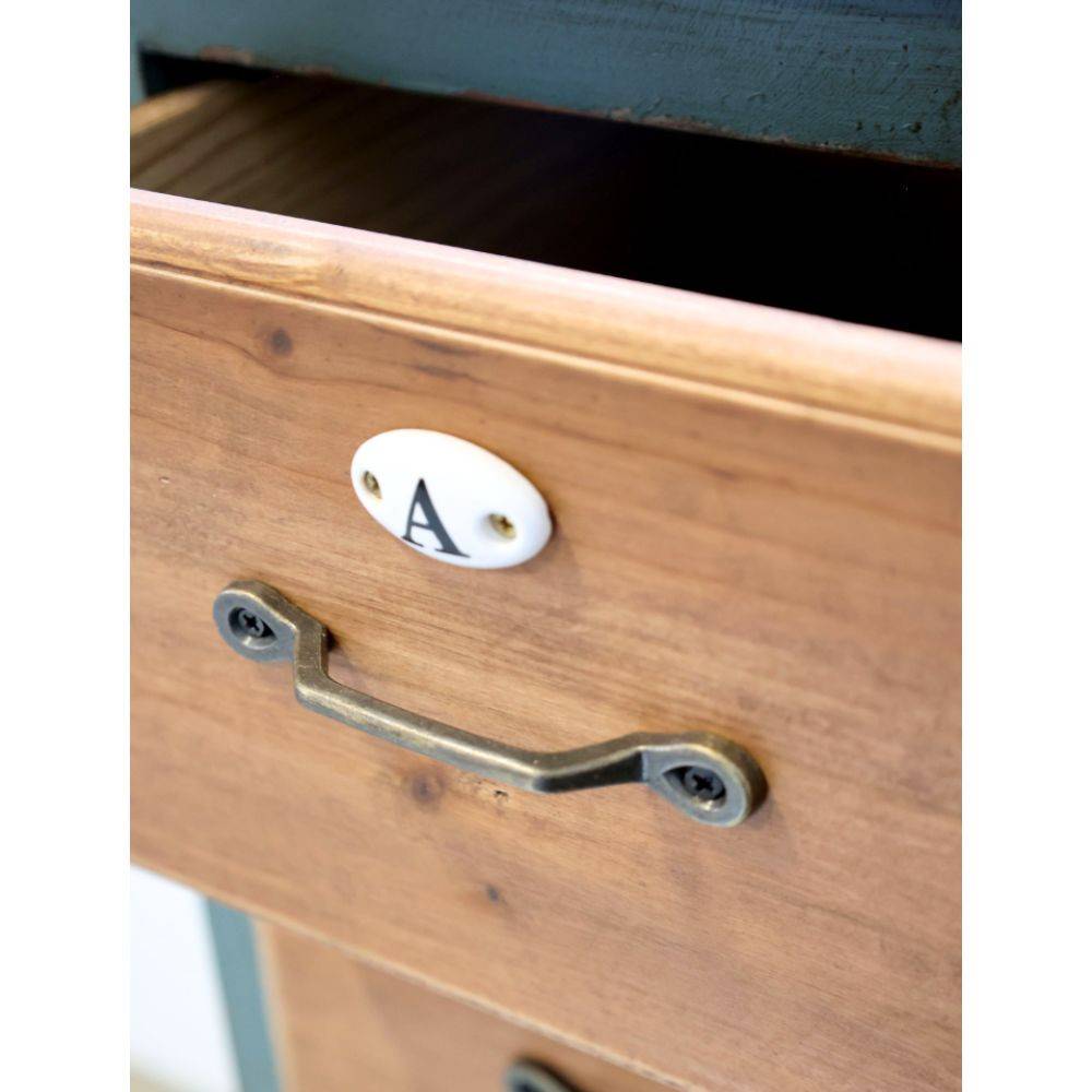 Chemin De Campagne - Meuble buffet en bois de sapin bleu opale et marron 90 x 37 x 80.5 cm Chemin de campagne - Image 4