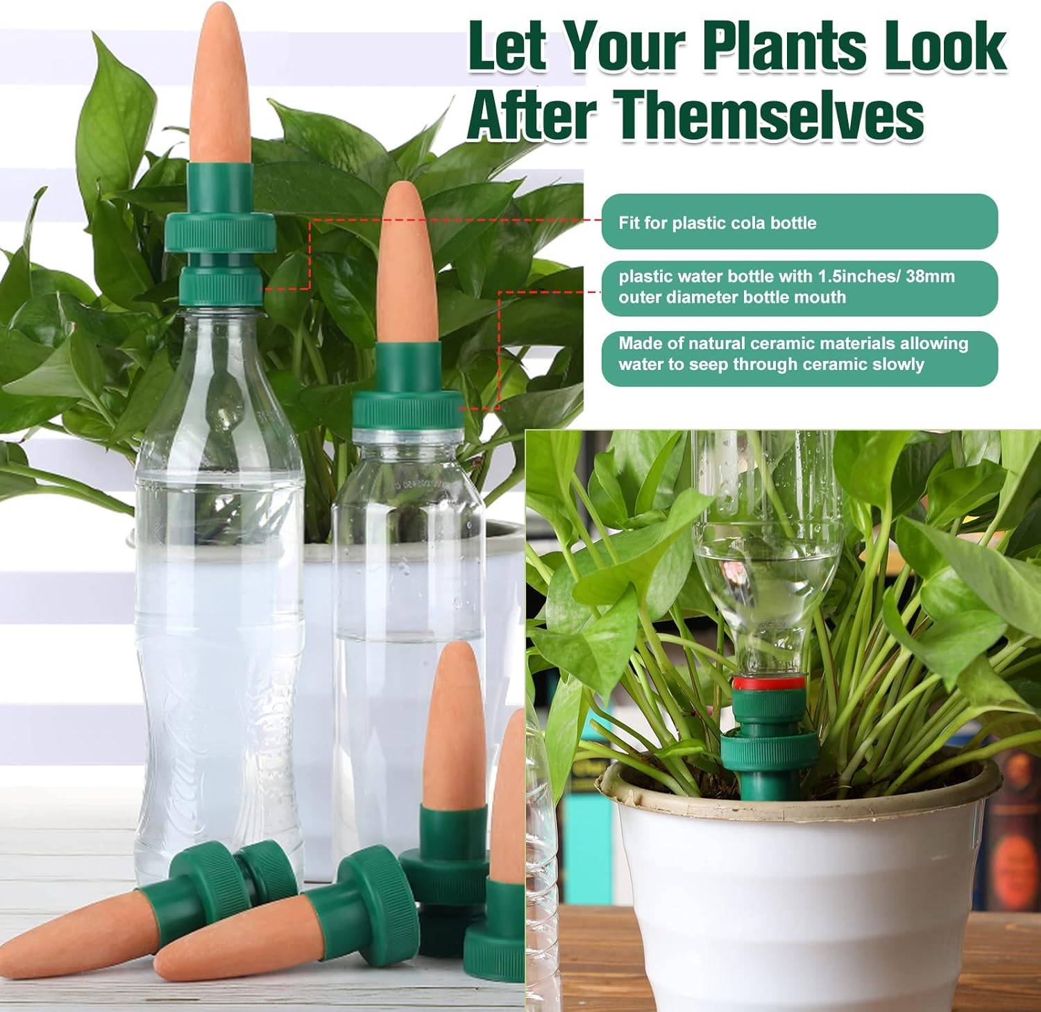 Arrosage automatique,Bouteilles d'irrigation goutte à goutte, piquets d'arrosage pour plantes, (5pièces) Arroseur -Lytech - Image 2