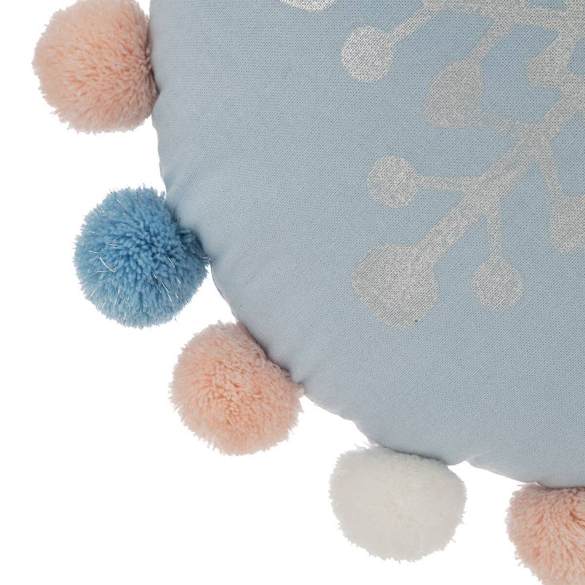 Coussin Déco Enfant "Hiver" 33cm Bleu - Image 2