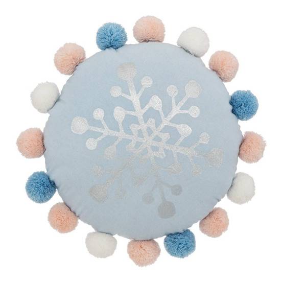 Coussin Déco Enfant "Hiver" 33cm Bleu - Image 1