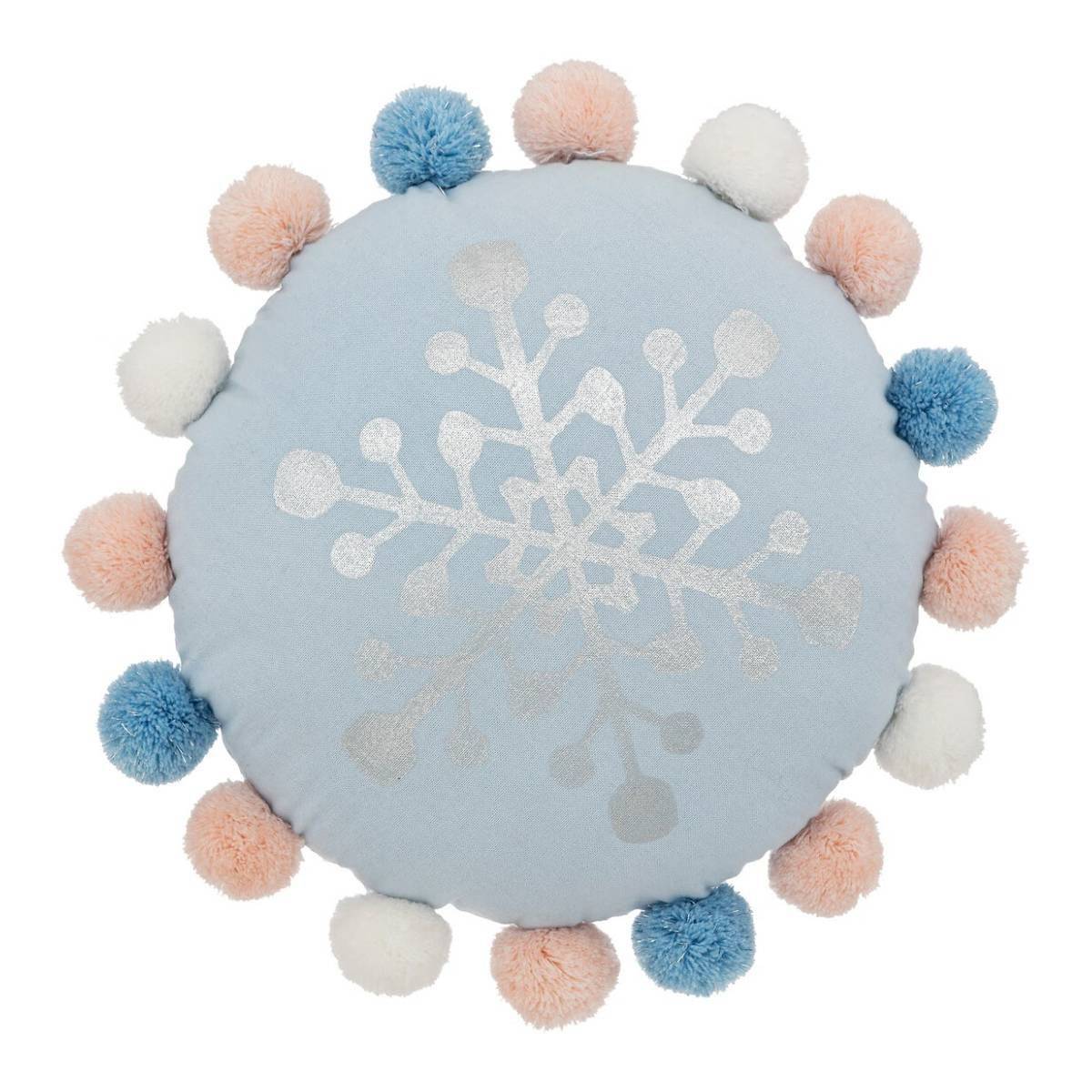 Coussin Déco Enfant "Hiver" 33cm Bleu - Image 1