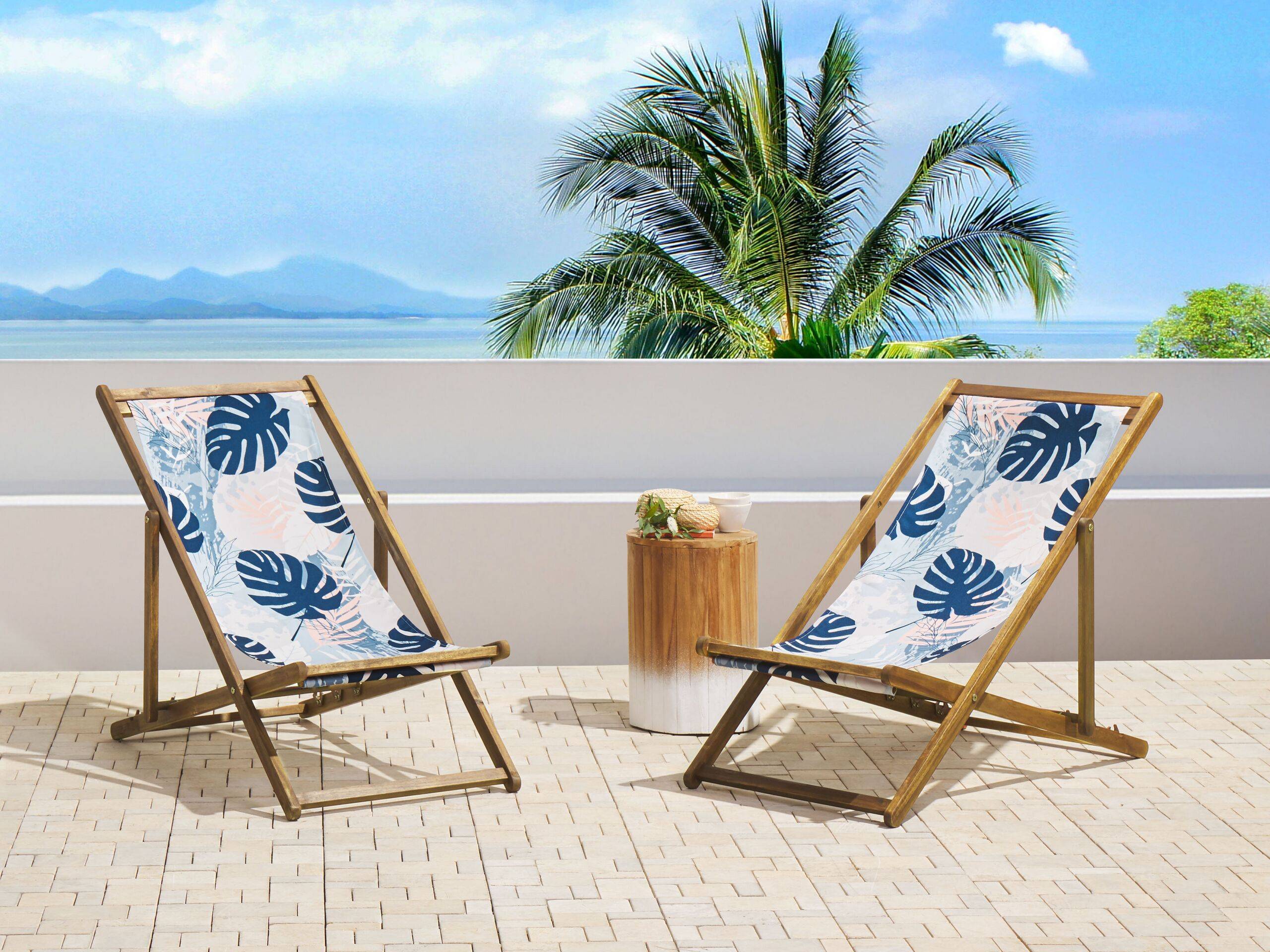 Beliani - Toile pour transat et chilienne Polyester Bleu ANZIO/AVELLINO - 44x113x1- Beliani - Image 1