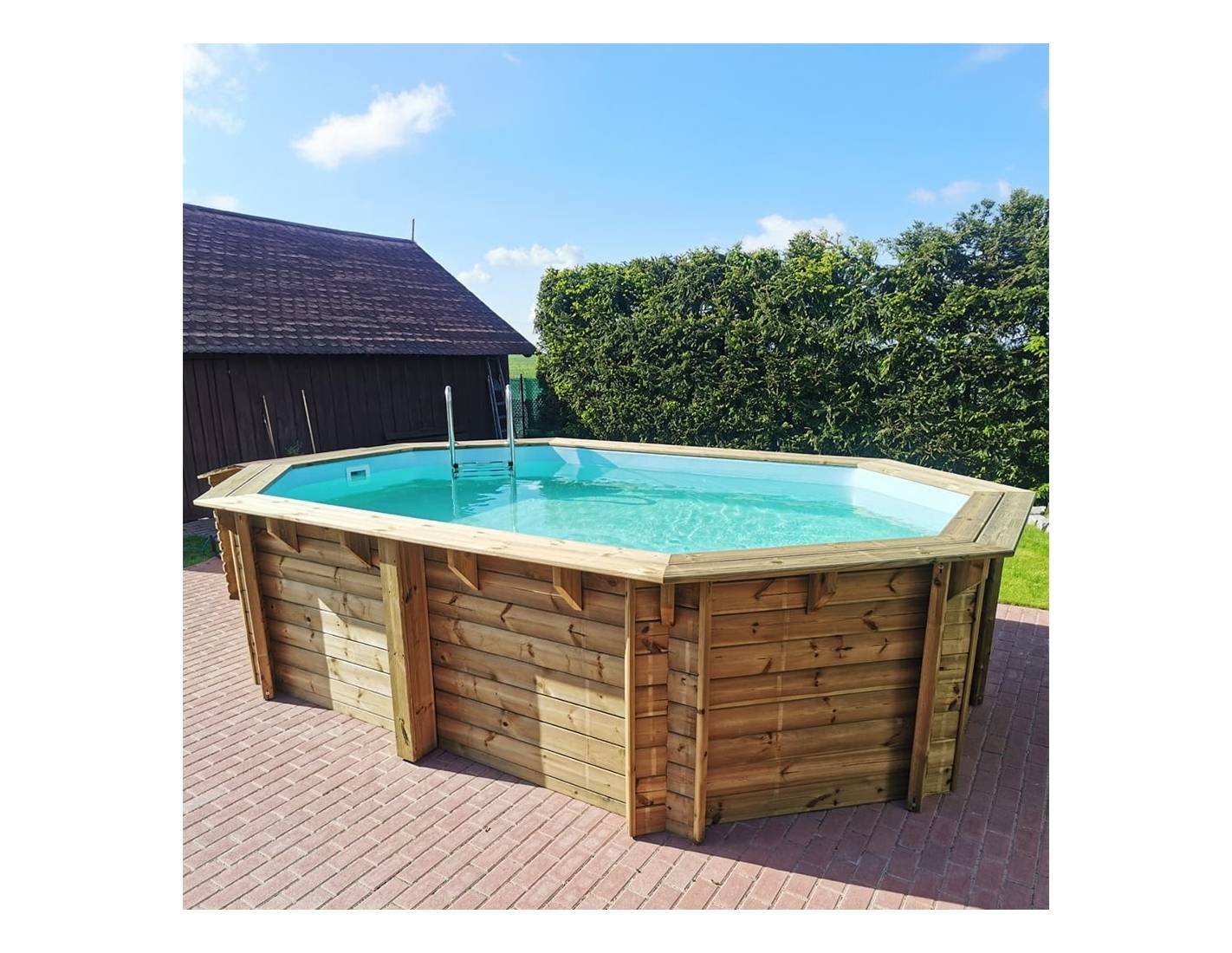 Altanka - Piscine en bois Nemo 4.3x3 - H.1.31 m fixations à sceller - BAS7303OSPI+SZA - Image 6