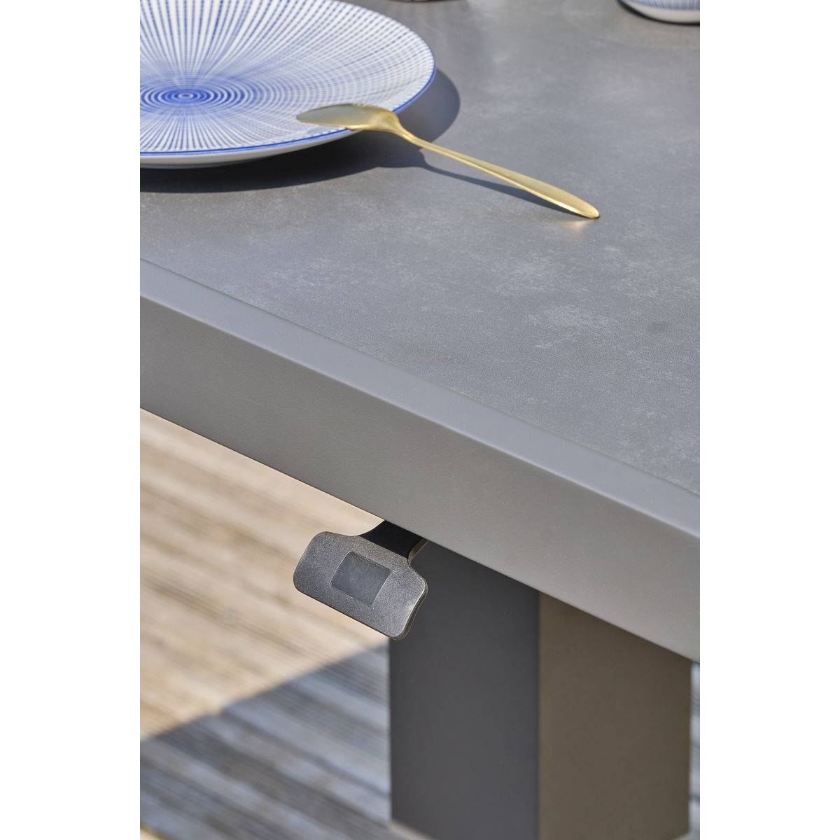 Paris Garden - Ensemble Repas de jardin 7 Places "Ibiza" 195cm Gris Anthracite - Image 7