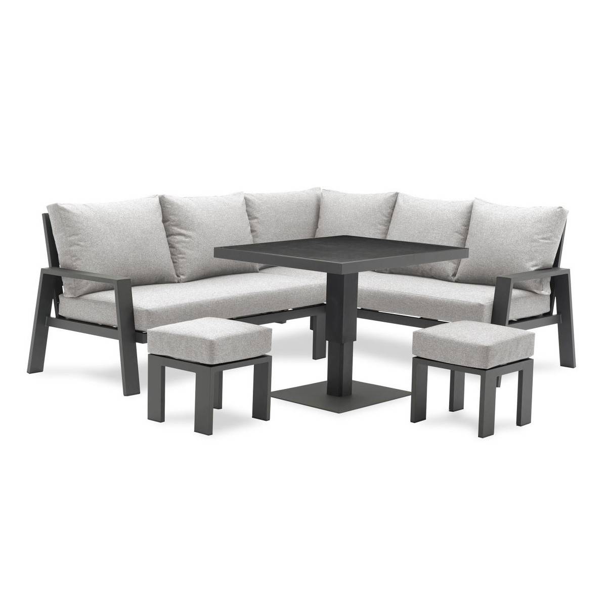 Paris Garden - Ensemble Repas de jardin 7 Places "Ibiza" 195cm Gris Anthracite - Image 1