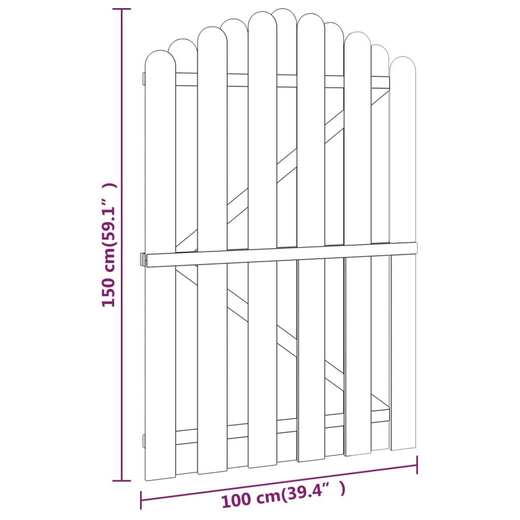 Portillon De Jardin Bois Pin Imprégné 100x75 Cm Vert - Portail Entrée Clôture Robuste
