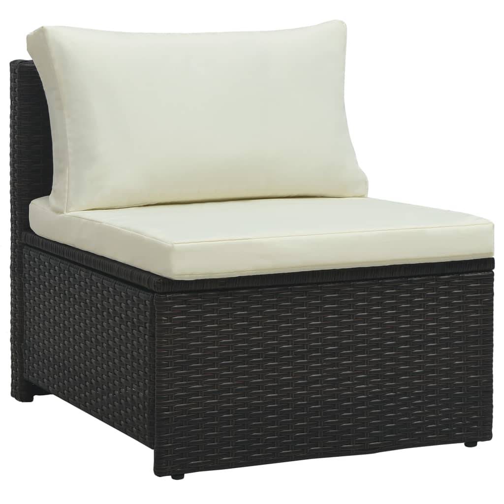 Helloshop26 - Salon de jardin meuble d'extérieur ensemble de mobilier 6 pièces avec coussins résine tressée marron - Image 7