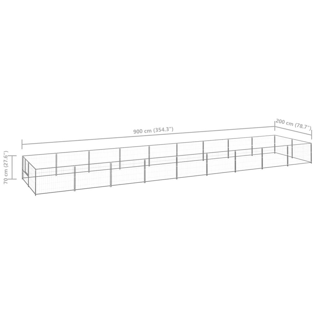 Vidaxl - Chenil Argenté 18 m² Acier vidaXL 3082125 - Image 3