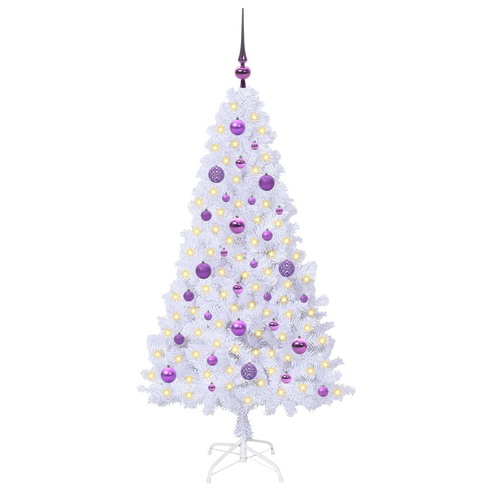 Sapin de Noël | Arbre de Noël artificiel avec 150 LED Blanc 150 cm PVC et Acier Maison Chic - Image 3