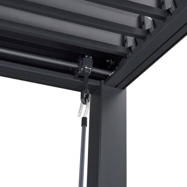 Pergola bioclimatique GAYA - Structure en aluminium et en acier - 290x290xH240 cm - Gris - Image 5