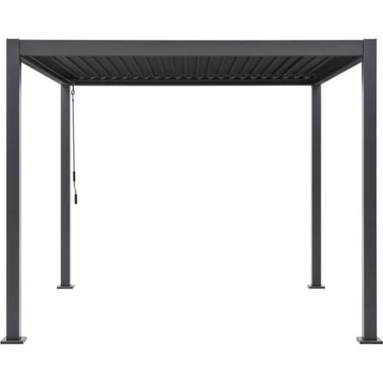 Pergola bioclimatique GAYA - Structure en aluminium et en acier - 290x290xH240 cm - Gris - Image 3