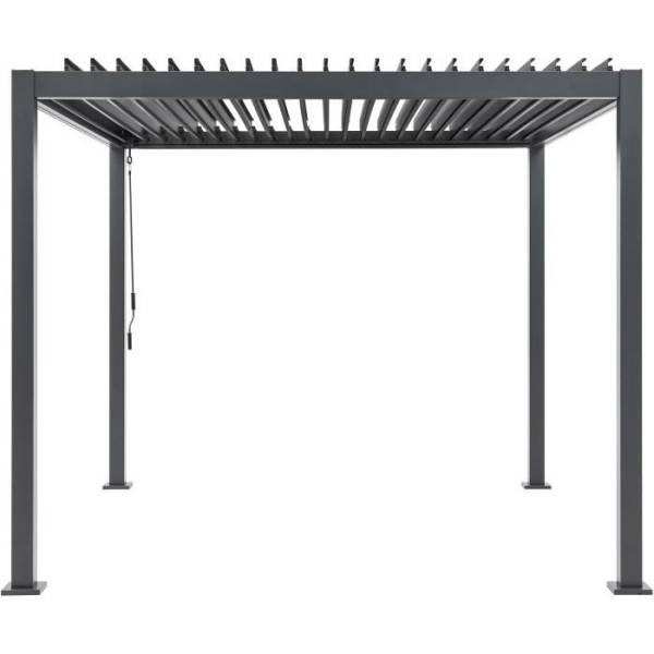 Pergola bioclimatique GAYA - Structure en aluminium et en acier - 290x290xH240 cm - Gris - Image 1