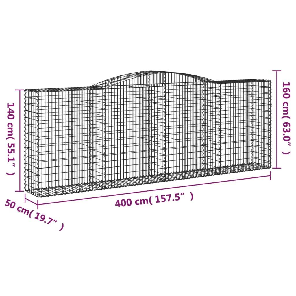 Vidaxl - Paniers à gabions arqués 25 pcs 400x50x140/160 cm Fer galvanisé vidaXL 3147033 - Image 3
