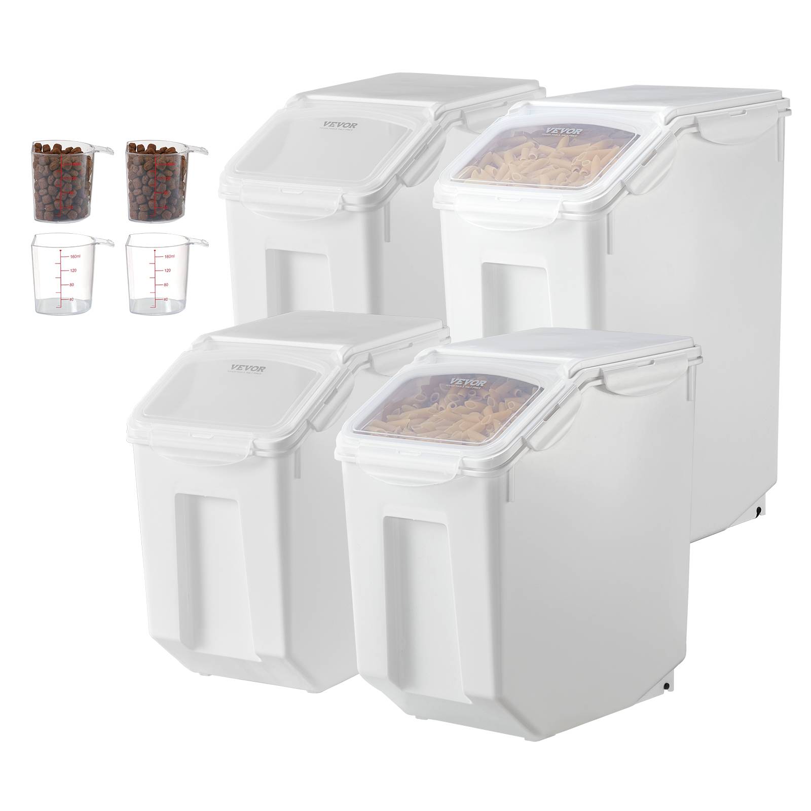 VEVOR Conteneur stockage riz 4pcs, 2x15L/2x20L, hermétique, roues, tasse mesure, alimentaire. - Image 9
