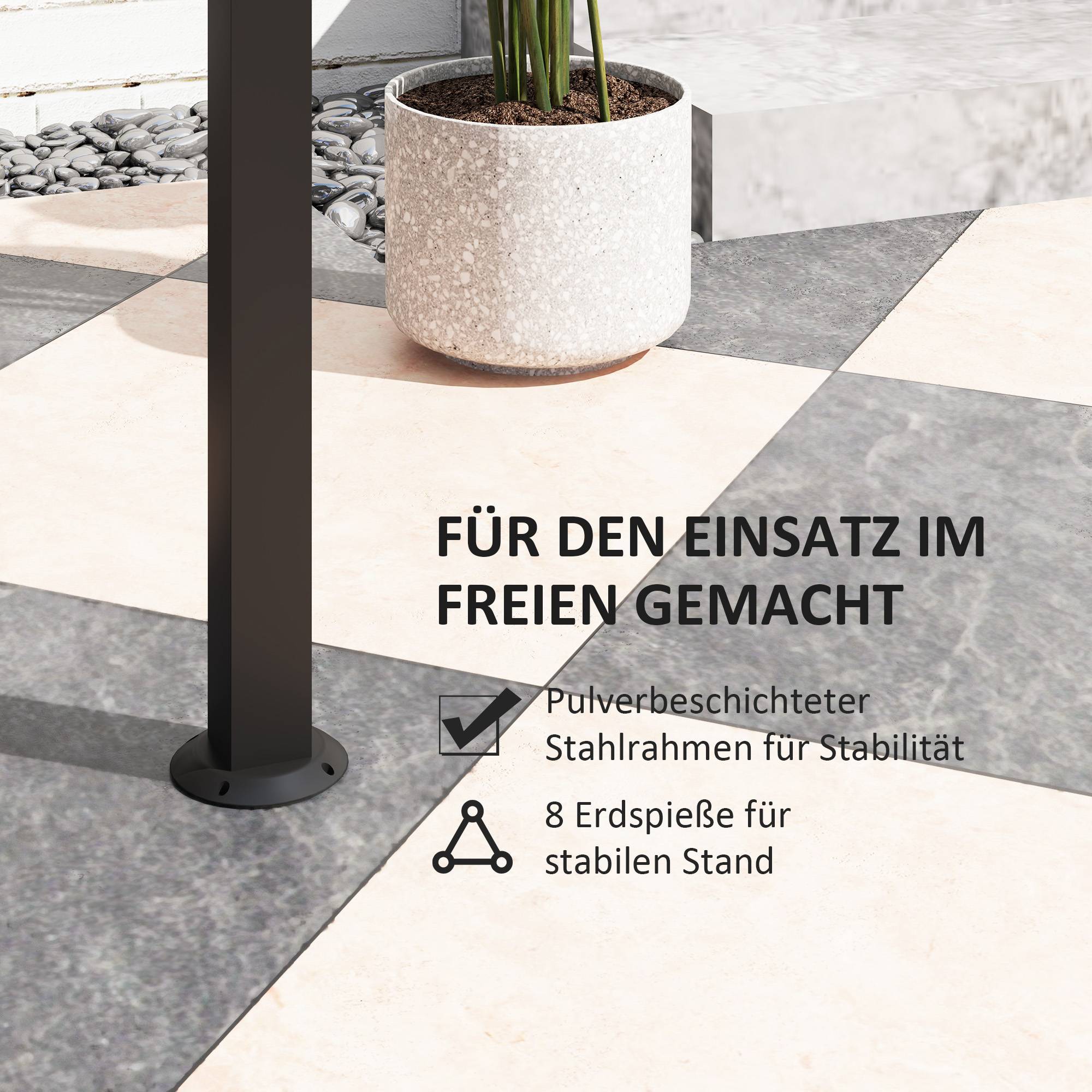 Tonnelle Barbecue Acier Jardin Double Toit Ventilé Étagères Latérales 233x110cm Gris - ComfortXL Outdoor Living - Image 6