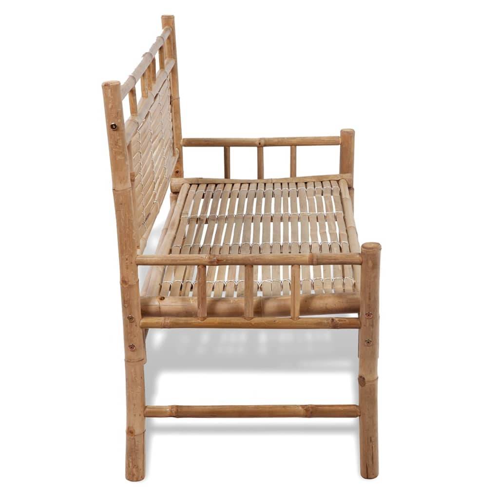 Banc de jardin - Banc d'extérieur - Banquette 120 cm Bambou - Image 4