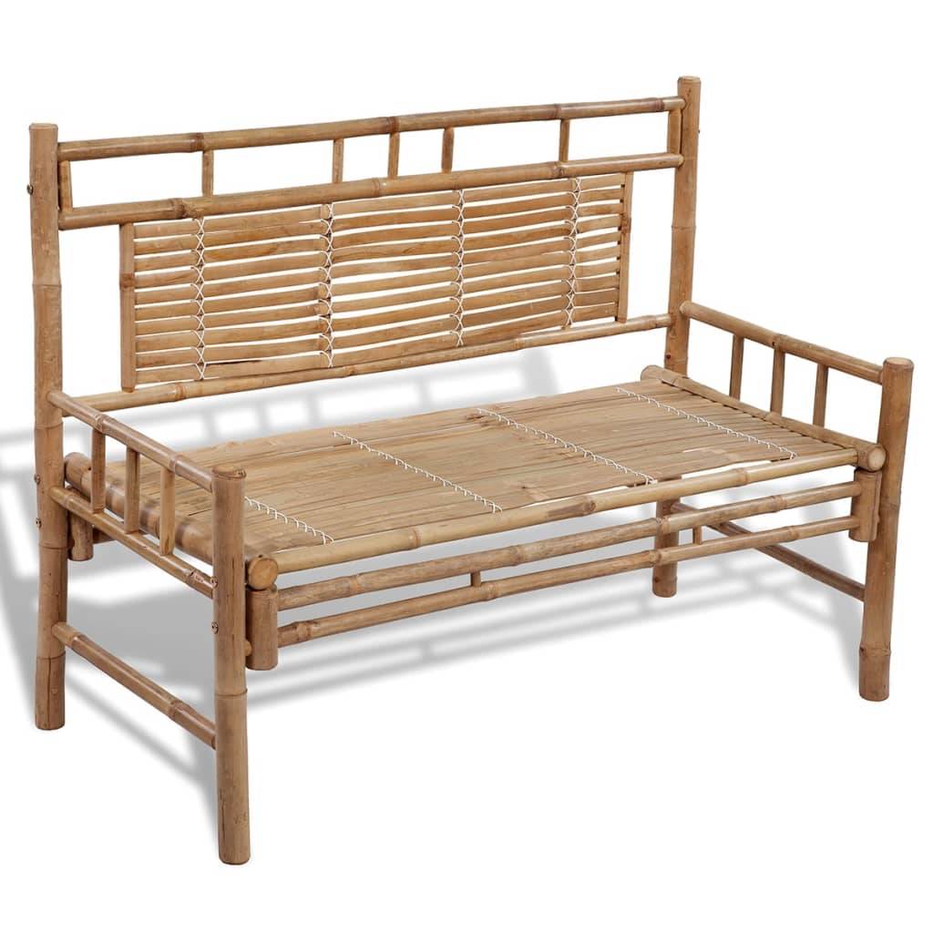 Banc de jardin - Banc d'extérieur - Banquette 120 cm Bambou - Image 2