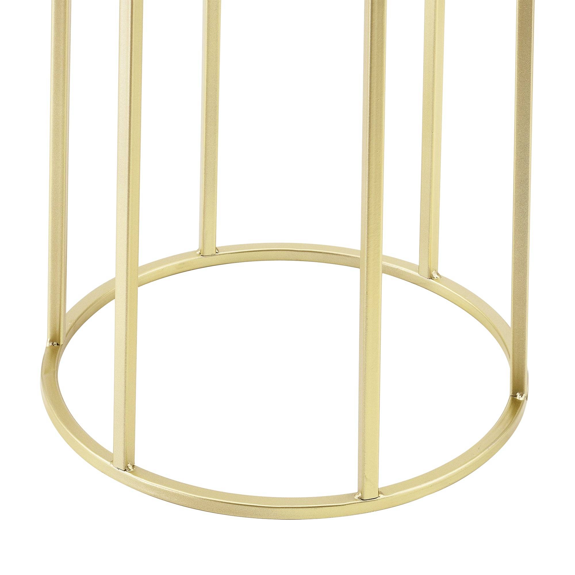 Set de 2 supports de plantes ensemble pot de fleur lot cache-pot ensemble bac à fleurs vase métal tailles différentes doré noir - Image 4