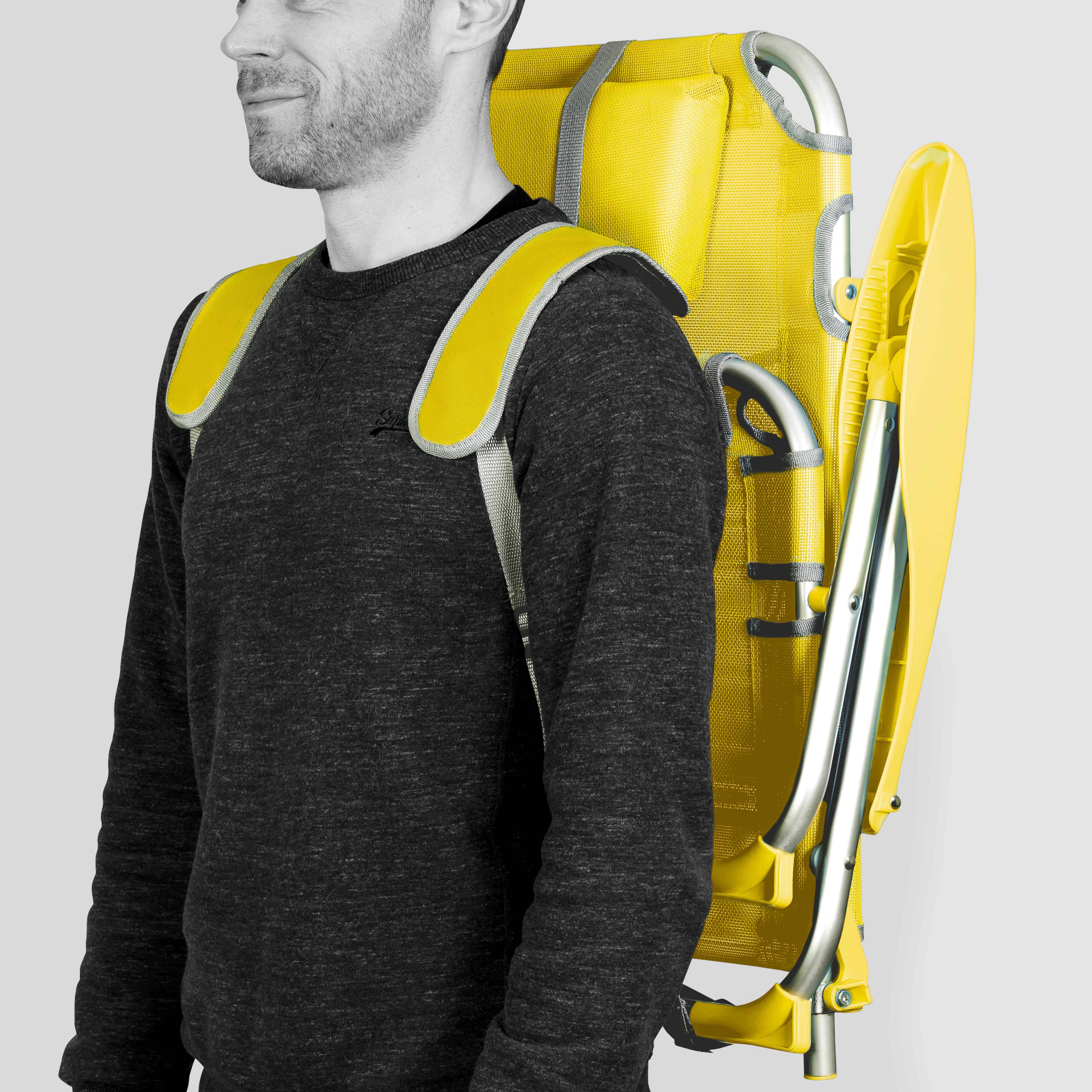 Oviala - Fauteuil clic clac des plages polyester jaune clair - Oviala - Image 4